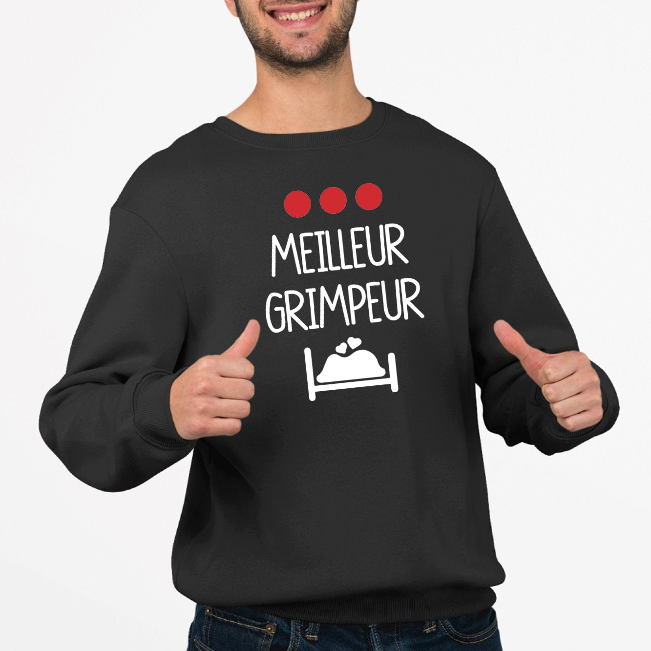 Sweat Adulte Meilleur grimpeur Noir