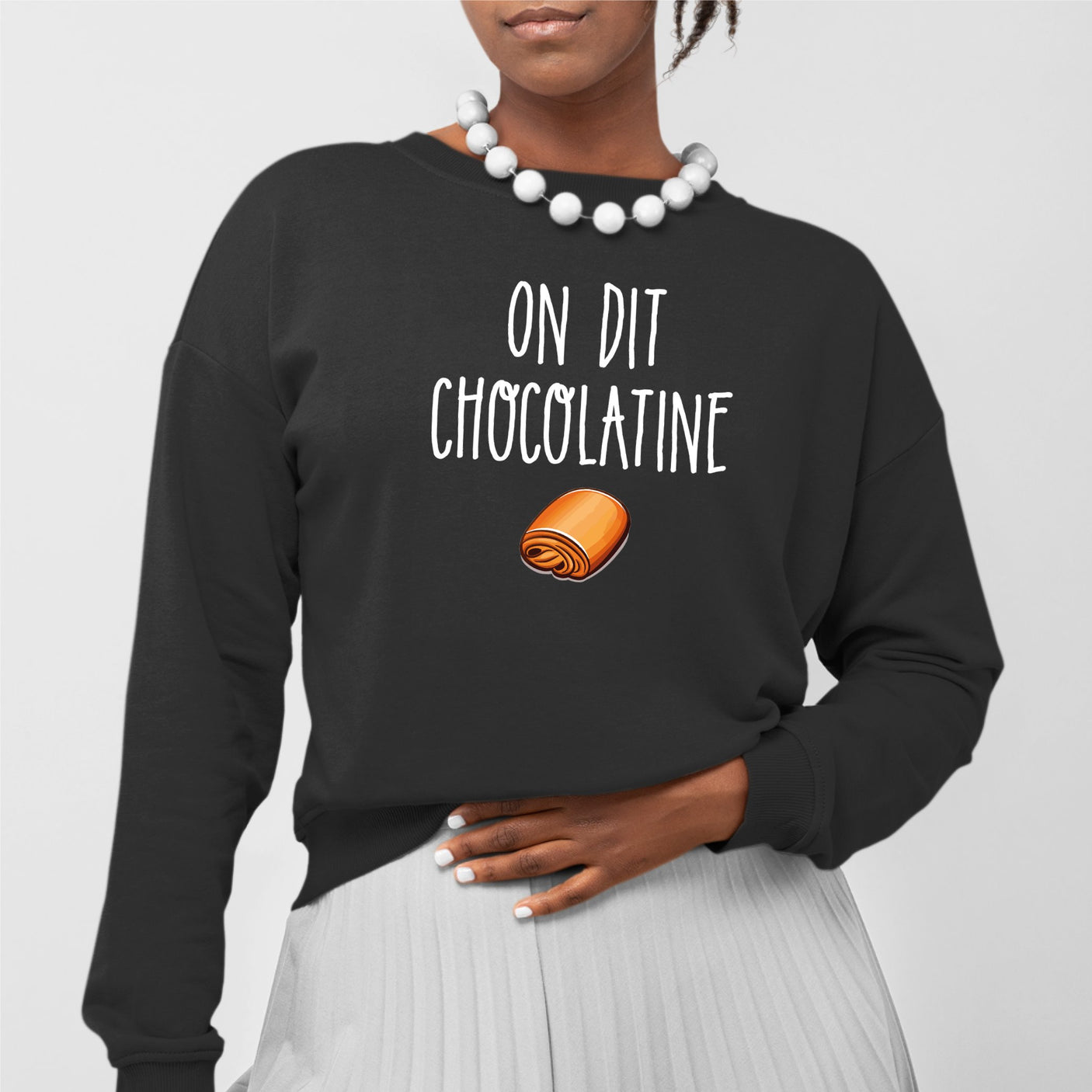 Sweat Adulte On dit chocolatine Noir