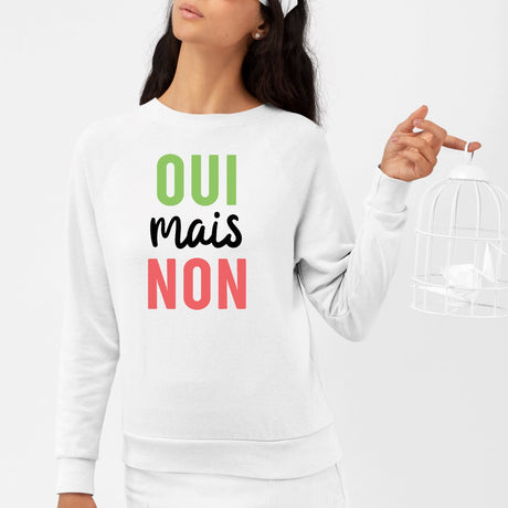 Sweat Adulte Oui mais non Blanc