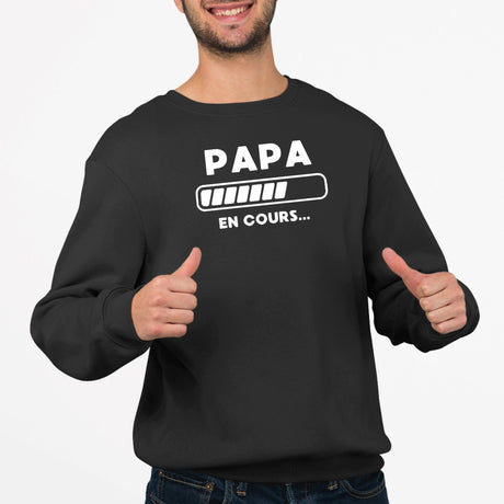 Sweat Adulte Papa en cours Noir