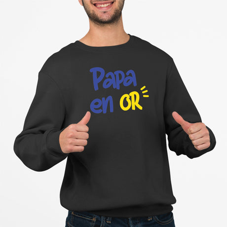 Sweat Adulte Papa en or Noir