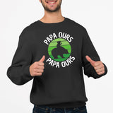 Sweat Adulte Papa ours Noir