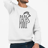 Sweat Adulte Papa poule Blanc