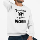 Sweat Adulte Papi qui déchire Blanc