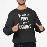 Sweat Adulte Papi qui déchire Noir