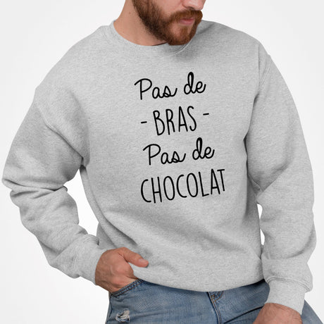 Sweat Adulte Pas de bras pas de chocolat Gris