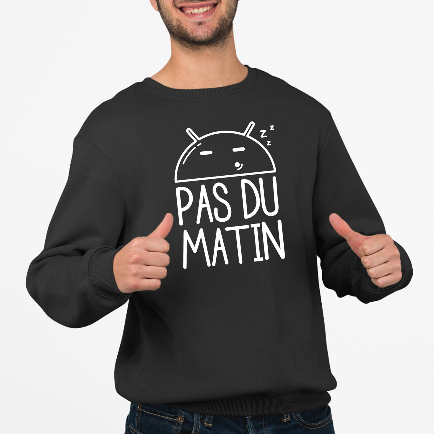 Sweat Adulte Pas du matin Noir