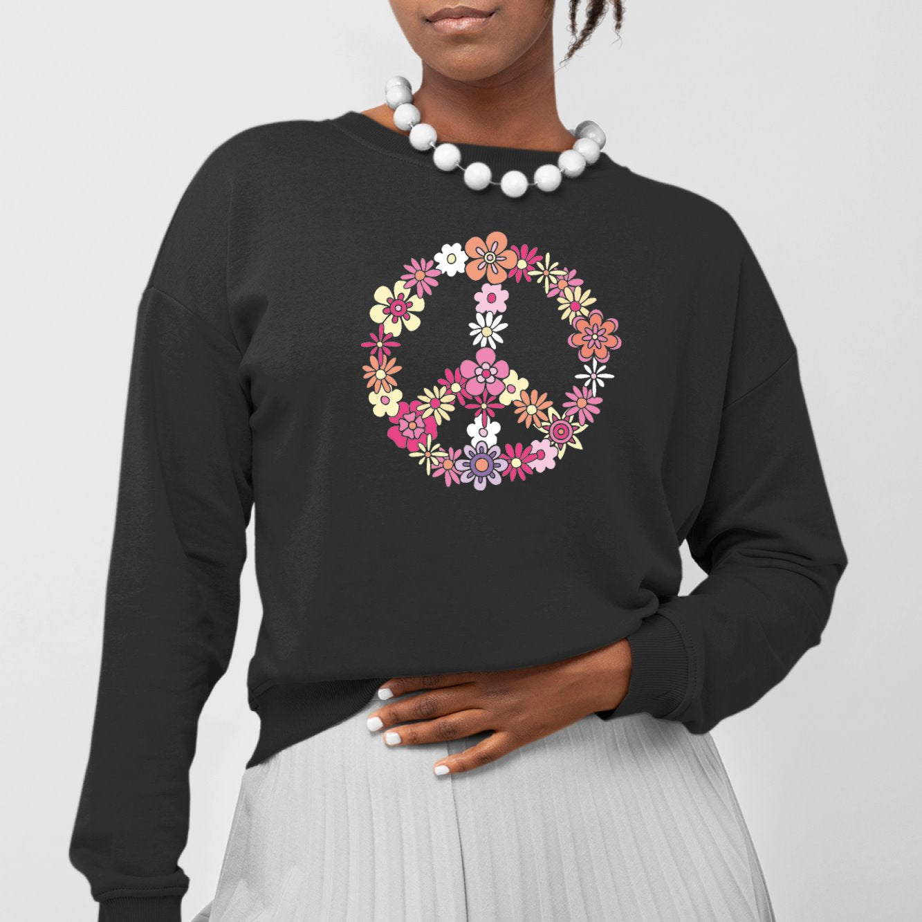 Sweat Adulte Peace and Love Noir