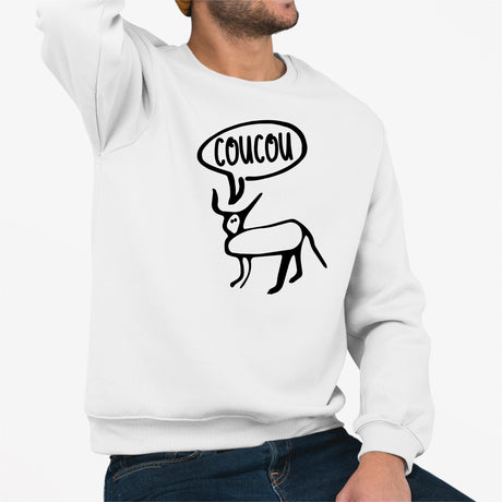 Sweat Adulte Petite perruche Blanc