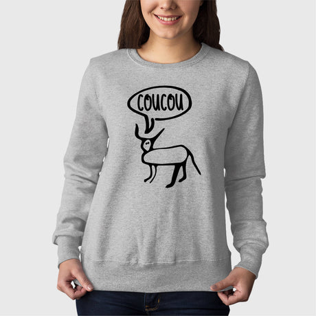 Sweat Adulte Petite perruche Gris