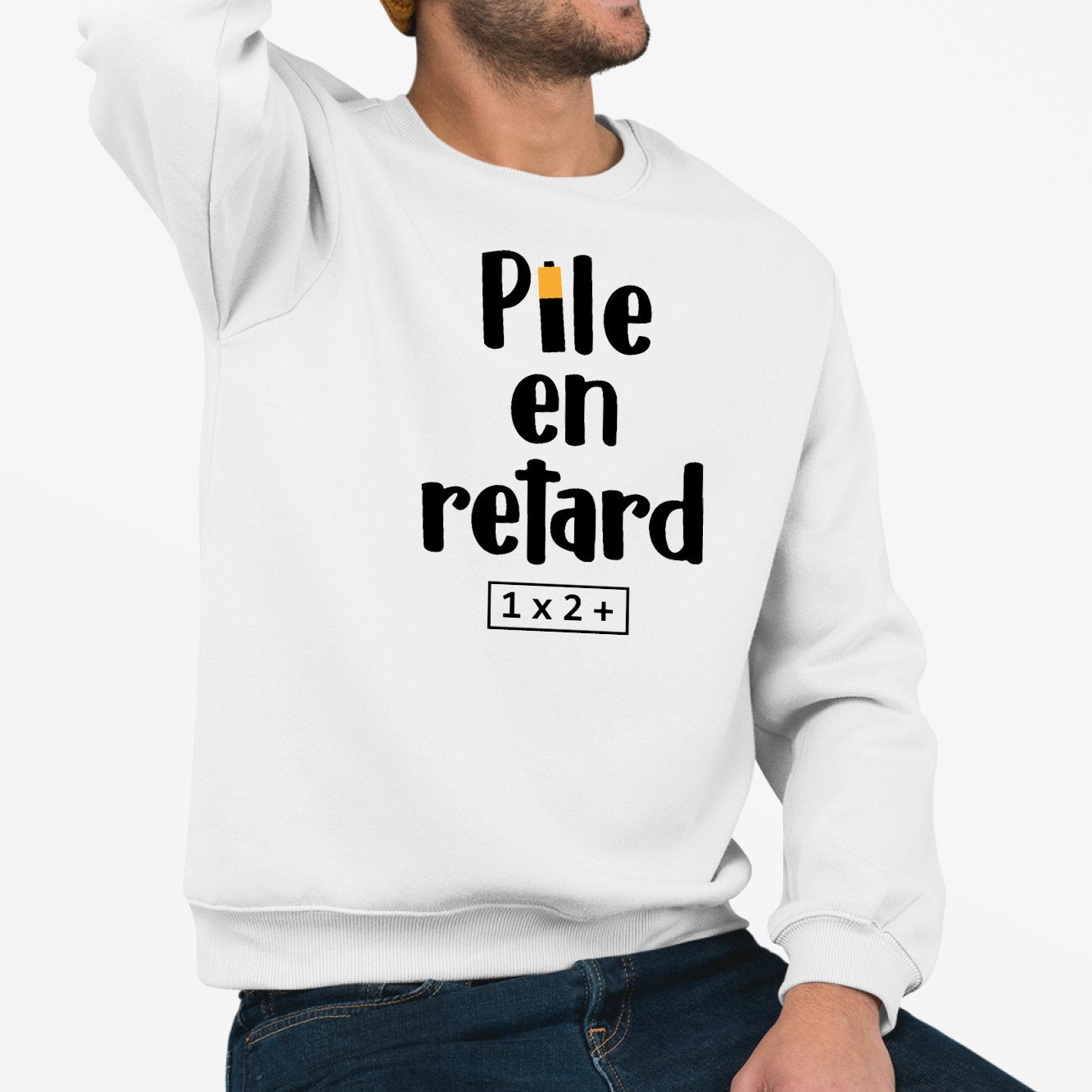 Sweat Adulte Pile en retard Blanc