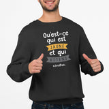 Sweat Adulte Qu'est-ce qui est jaune Jonathan Noir