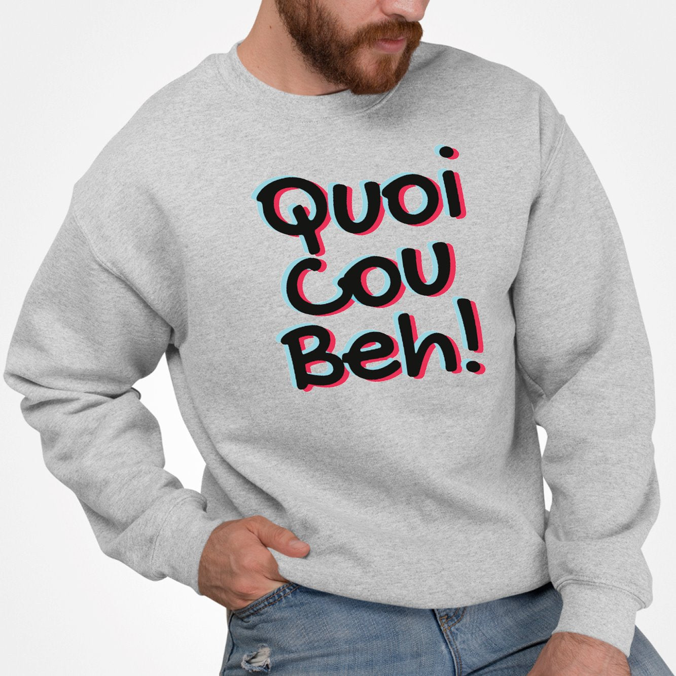 Sweat Adulte Quoicoubeh Gris