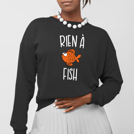 Sweat Adulte Rien à fish Noir