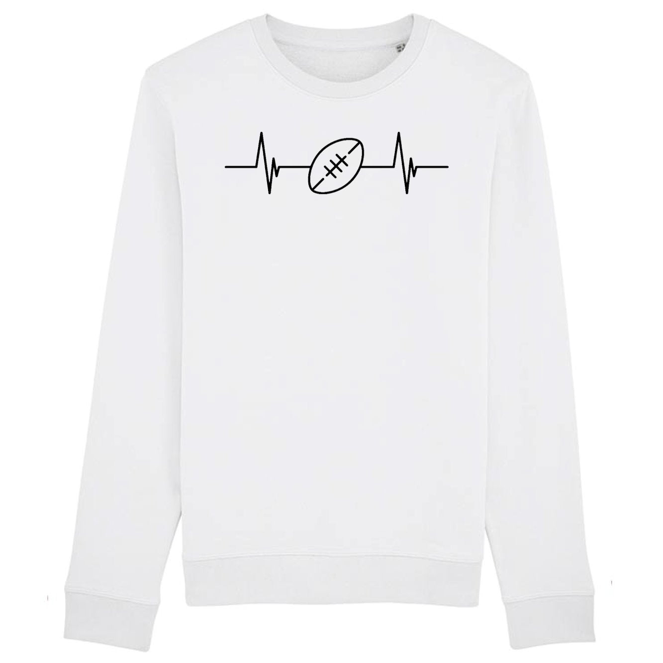 Sweat Adulte Rythme cardiaque rugby 