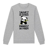 Sweat Adulte Sauvez un bambou, mangez un panda 