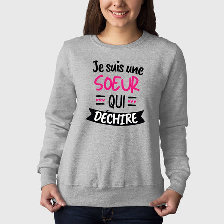 Sweat Adulte Soeur qui déchire Gris