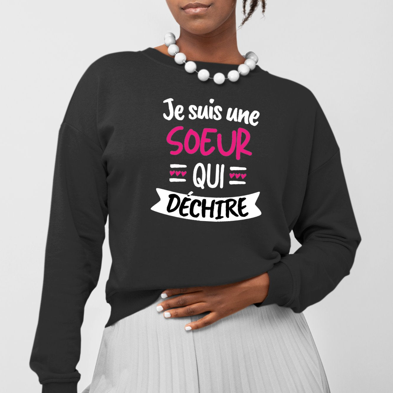 Sweat Adulte Soeur qui déchire Noir