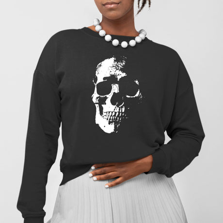 Sweat Adulte Tête de mort Noir