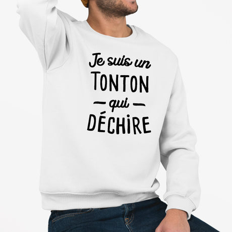 Sweat Adulte Tonton qui déchire Blanc