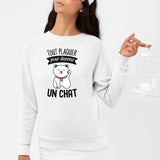 Sweat Adulte Tout plaquer pour devenir un chat Blanc