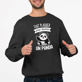 Sweat Adulte Tout plaquer pour devenir un panda Noir