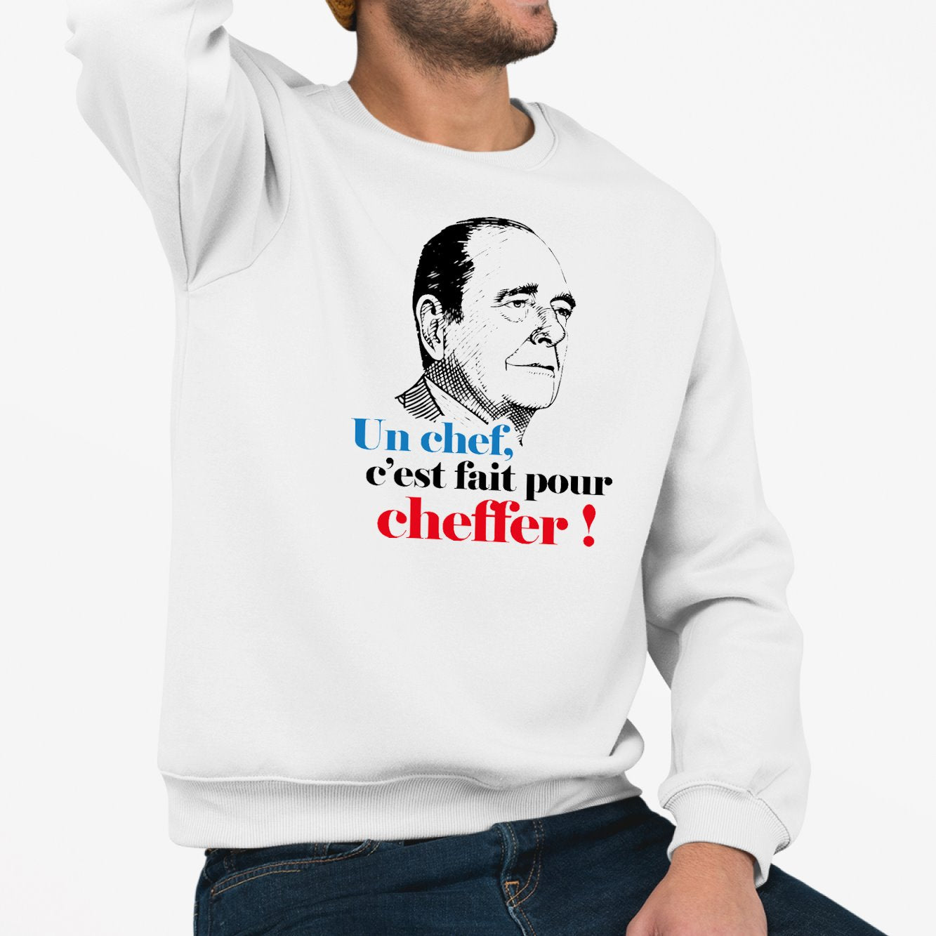 Sweat Adulte Un chef c'est fait pour cheffer Blanc