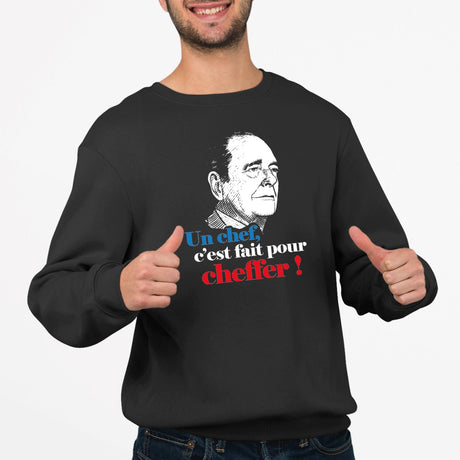 Sweat Adulte Un chef c'est fait pour cheffer Noir