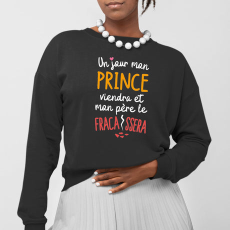 Sweat Adulte Un jour mon prince viendra Noir