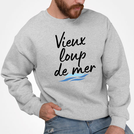 Sweat Adulte Vieux loup de mer Gris