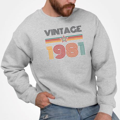 Sweat Adulte Vintage année 1981 Gris