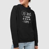 Sweat Capuche Adulte Anniversaire 70 ans Noir