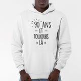 Sweat Capuche Adulte Anniversaire 90 ans Blanc