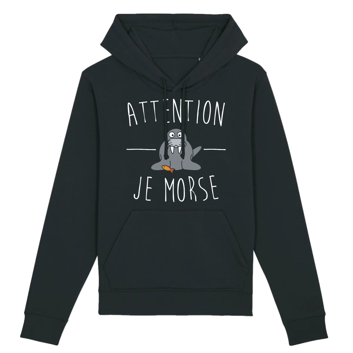 Sweat Capuche Adulte Attention je mords 