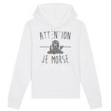 Sweat Capuche Adulte Attention je mords 