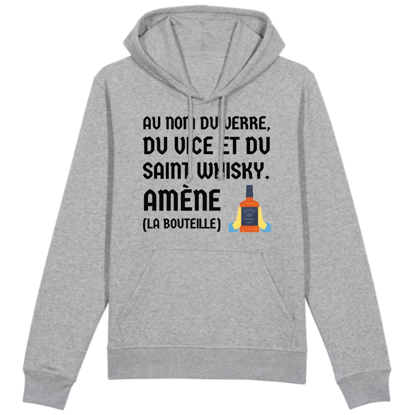 Sweat Capuche Adulte Au nom du verre du vice et du saint whisky 