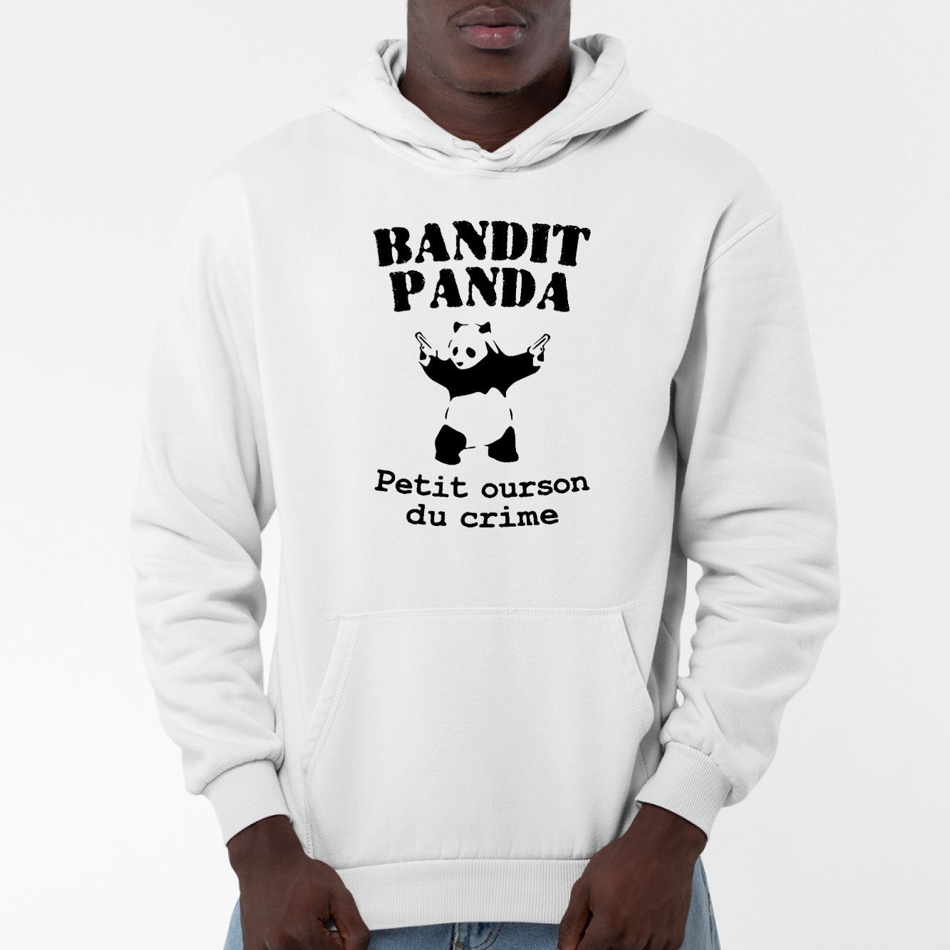 Sweat Capuche Adulte Bandit panda Blanc