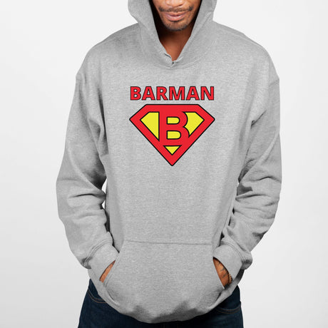 Sweat Capuche Adulte Barman Gris