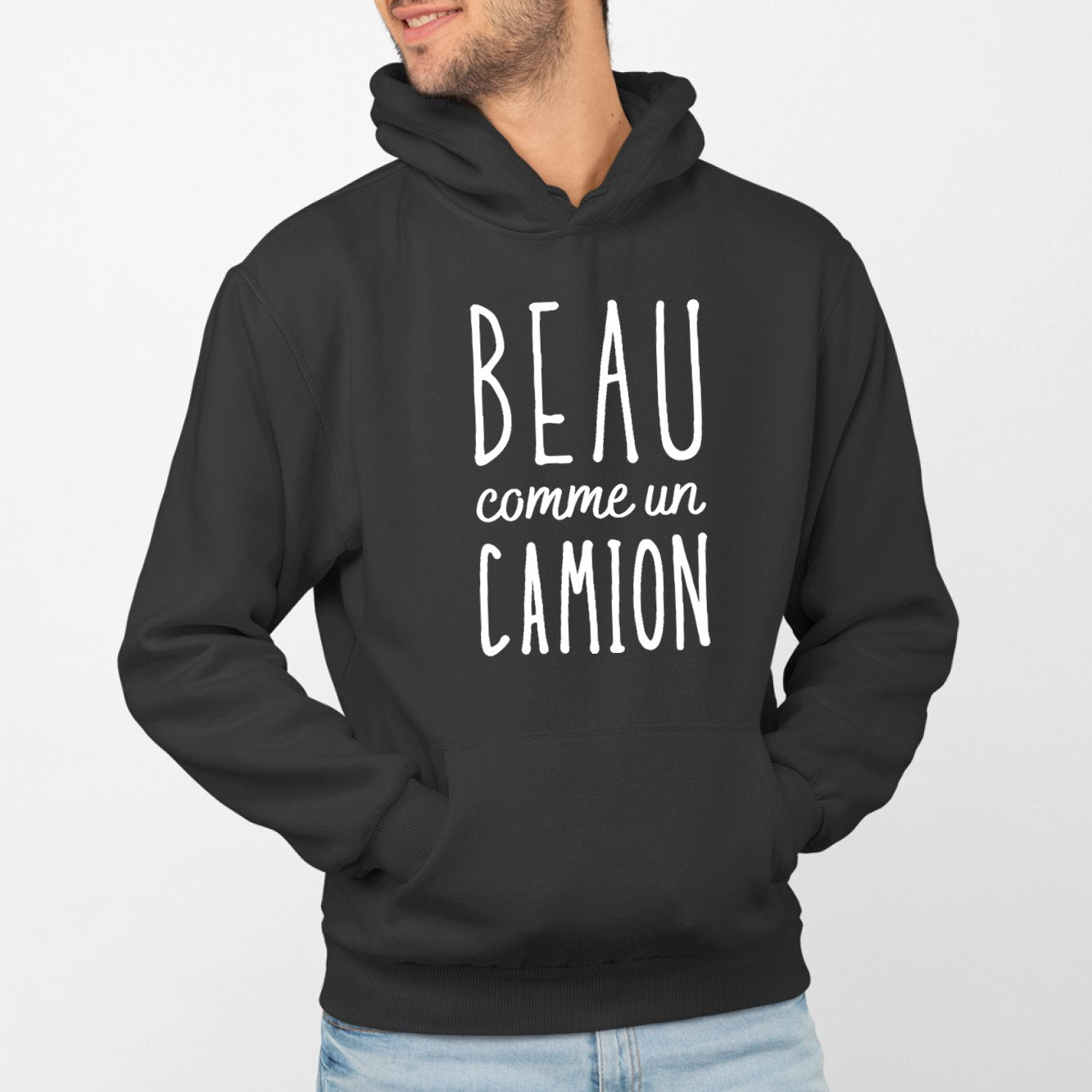 Sweat Capuche Adulte Beau comme un camion Noir