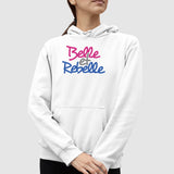 Sweat Capuche Adulte Belle et rebelle Blanc