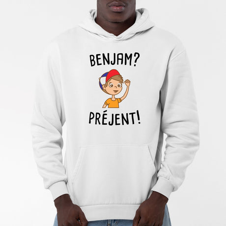 Sweat Capuche Adulte Benjam prejent Blanc