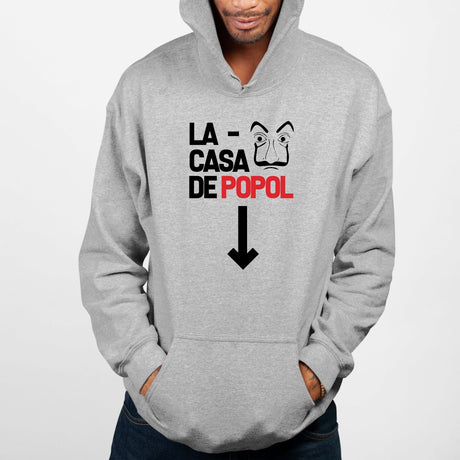 Sweat Capuche Adulte Casa de popol Gris