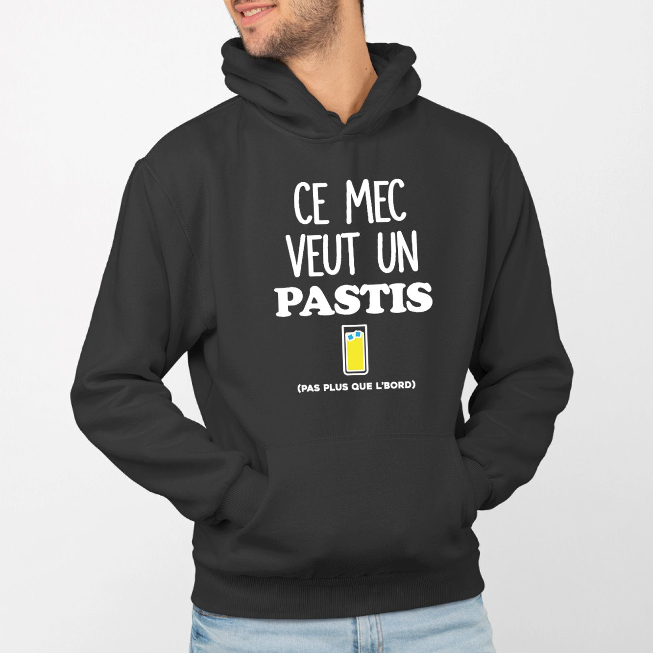 Sweat Capuche Adulte Ce mec veut un pastis Noir