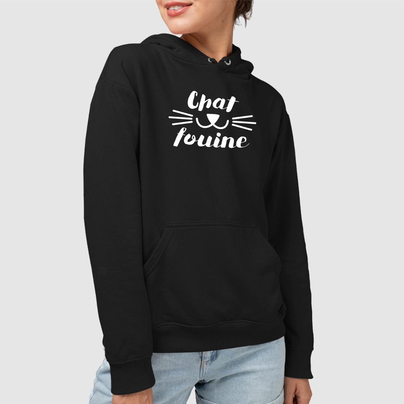 Sweat Capuche Adulte Chafouine Noir