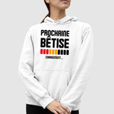 Sweat Capuche Adulte Chargement prochaine bêtise Blanc