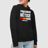 Sweat Capuche Adulte Chargement prochaine bêtise Noir