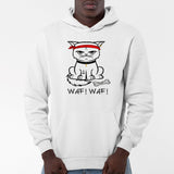 Sweat Capuche Adulte Chat bad boy Blanc