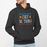 Sweat Capuche Adulte Chef de tribu Noir