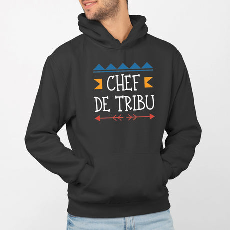 Sweat Capuche Adulte Chef de tribu Noir