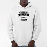 Sweat Capuche Adulte Collègue qui déchire Blanc